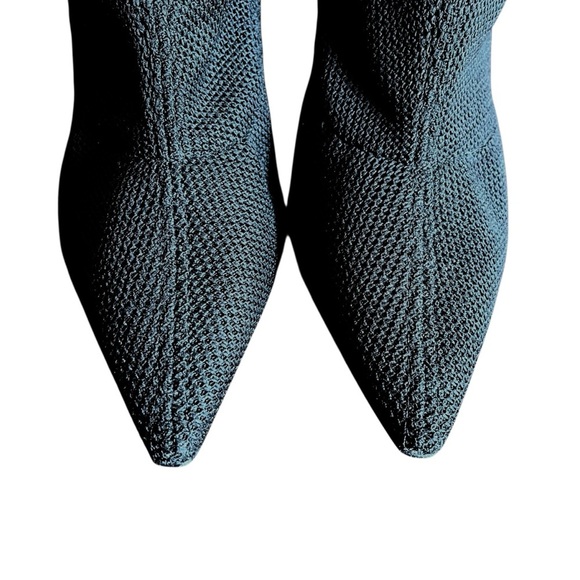 L’intervalle Black Knit Sock Boots EU 39 Sculptural Flare Heel - Picture 5 of 15